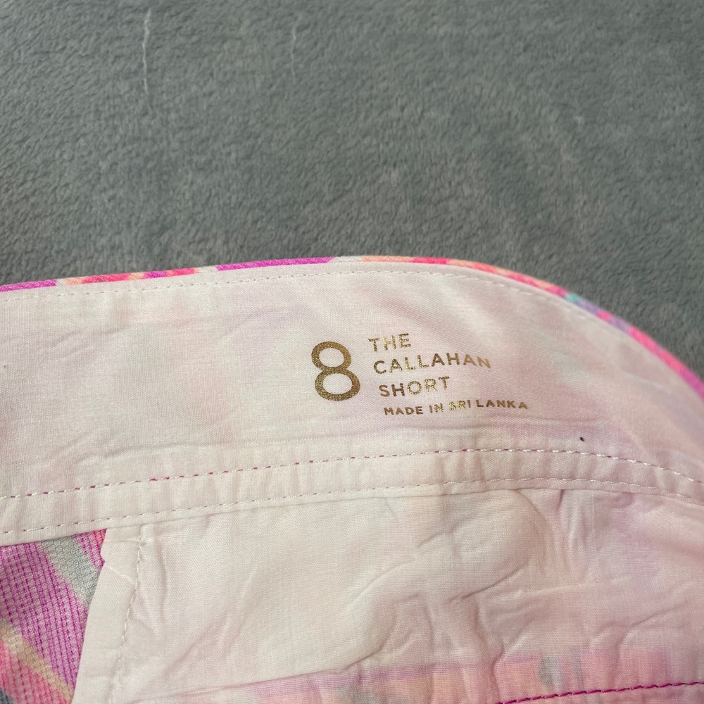 Lilly Pulitzer Shorts Size 8 Callahan Pink Tropical Fan Palm Print Cotton - Picture 5 of 9